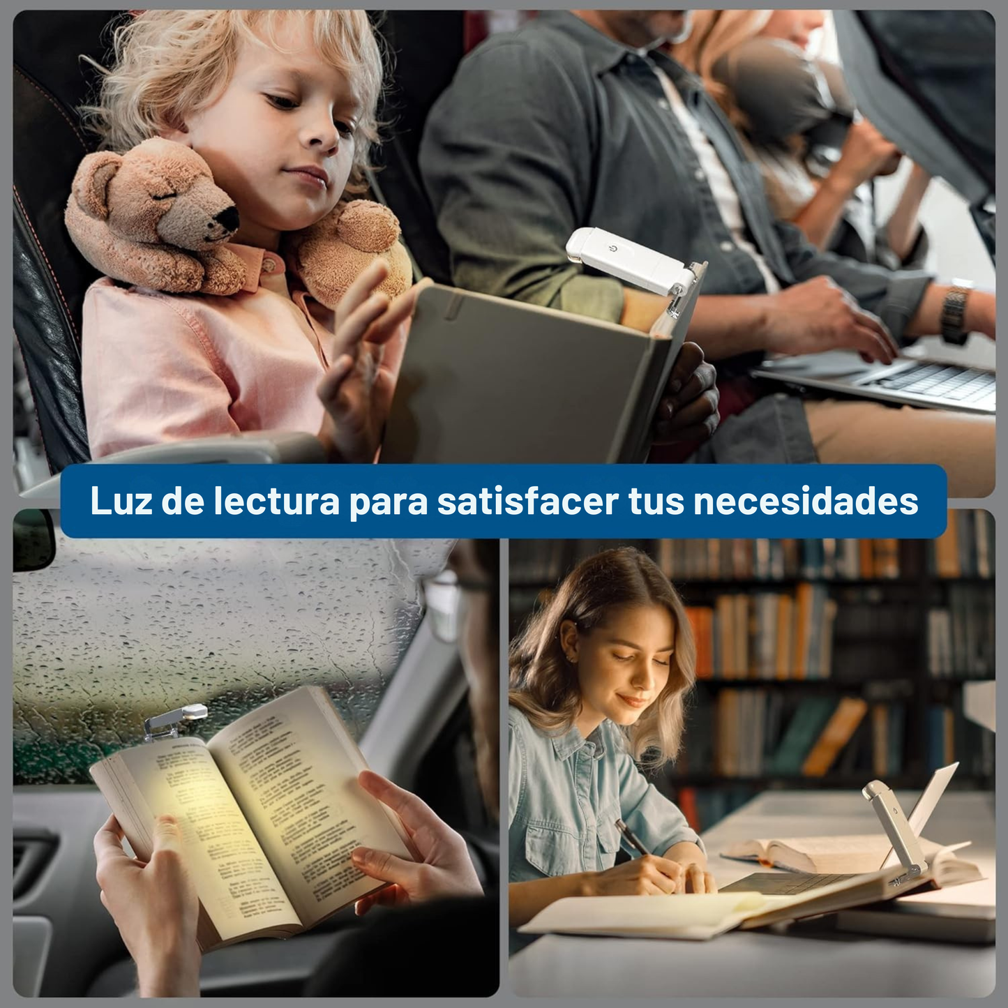 Luz lectura portatil recargable
