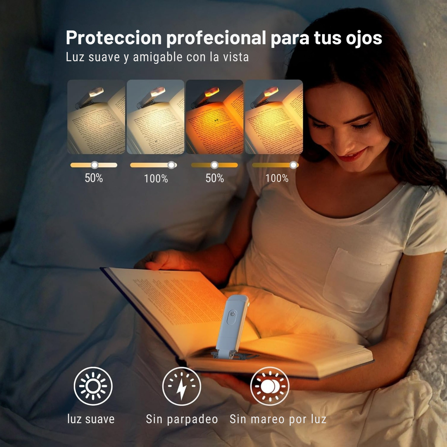 Luz lectura portatil recargable