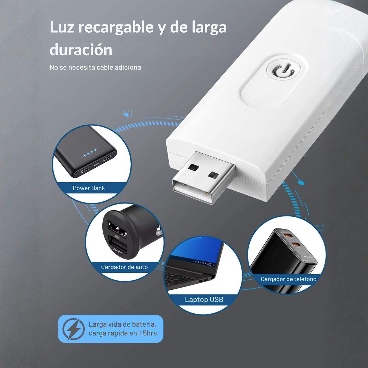 Luz lectura portatil recargable